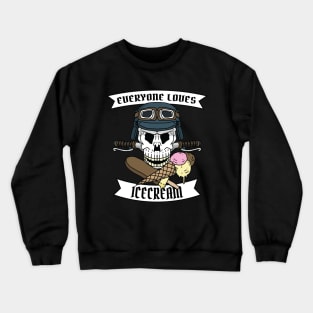 ice cream loving biker. Crewneck Sweatshirt